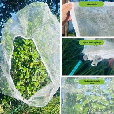 Copertura Rete Ispessita Anti-Insetti con Cerniera per Ortaggi, Serre e Alberi da Frutto - Protezione Anti-Mosca della Frutta e Anti-Uccelli
