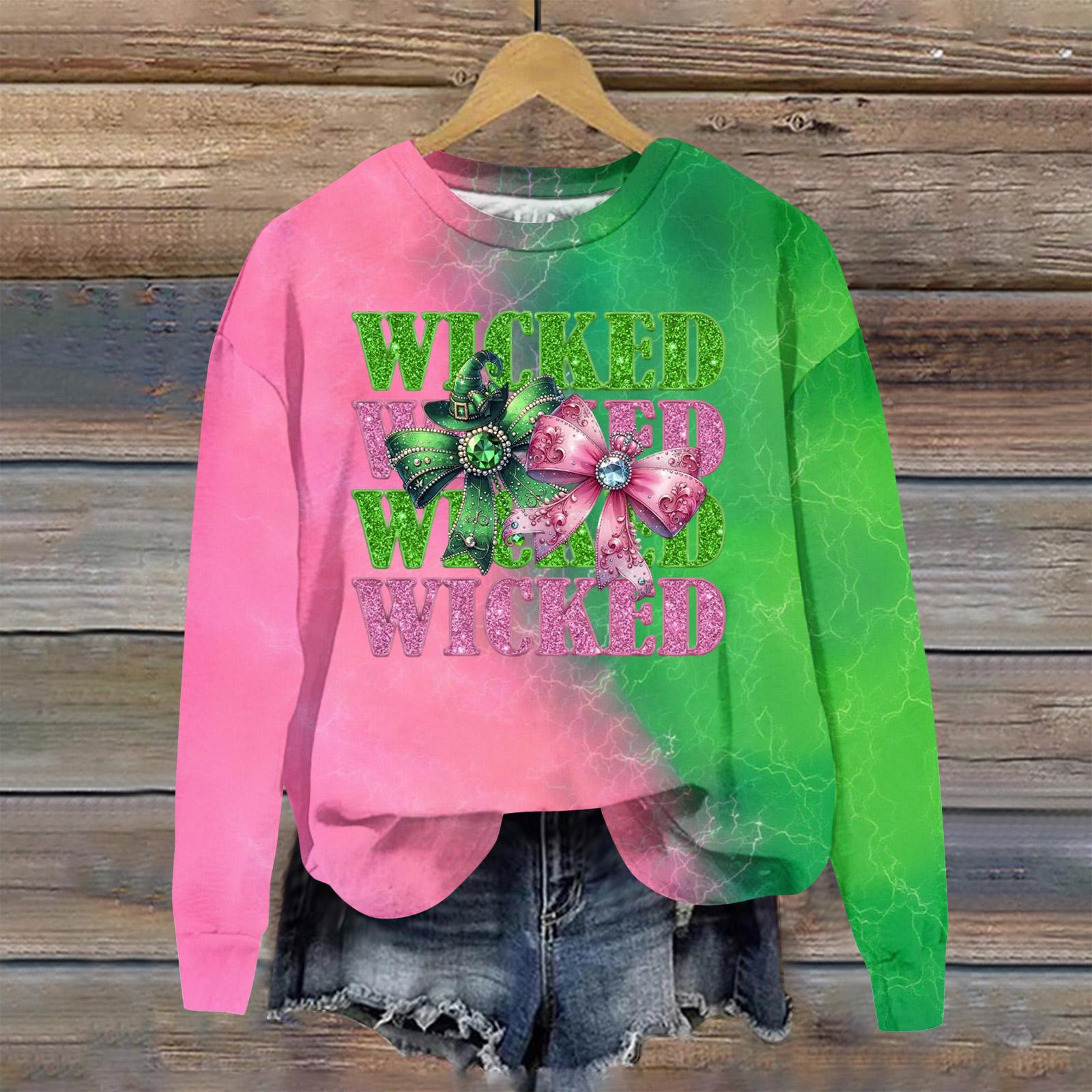 

Women s Loose Comfortable Casual Fashionable Character Printing Round Neck Long Sleeved Sweatshirt XXL зелений