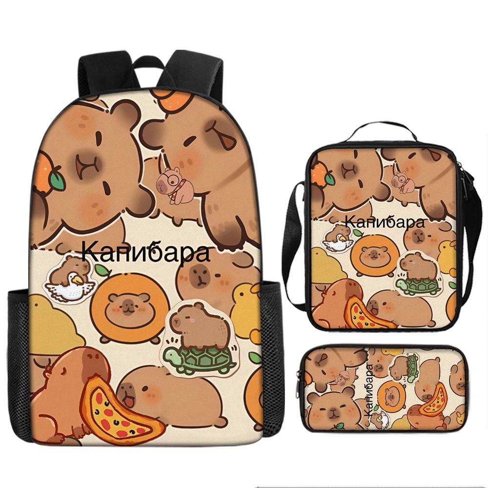 Pibara Trendy Backpack European and American Retro Schoolbag Third Grade Fourth Grade Bag