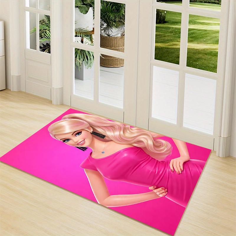 Pink Barbie Fashion Carpet Rug Soft Washable Antislip Home Living Room Sofa Mats Personalized Christmas Rug