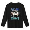 Cow Just A Boy Who Loves Cows T Shirt For Lovers Print Vintage Washed Versatile Slightly Casual Breathable Stretched