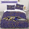 Baltimore Ravens Muster Bettwäsche Steppset Steppdecke Kissenbezug Heimdekoration Geburtstagsgeschenk (1*Bettbezug + 2*Kissenbezug ohne Füllung)