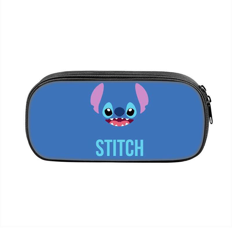 Stitched Design Pencil Case For Kids With Double Zipper And Polyester Material