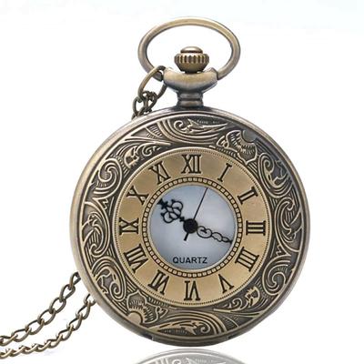 Displej římské stupnice Vintage kapesní hodinky náhrdelník řetízek Retro závěsné hodinky muži ženy