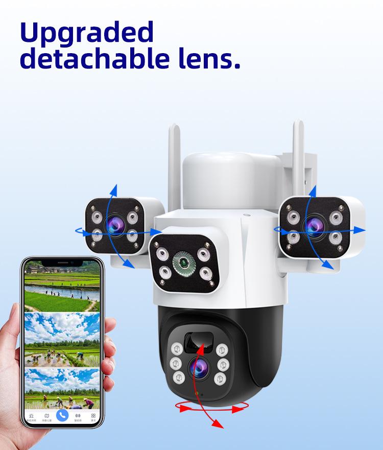 Ultra HD 6MP Outdoor 4G Solar WiFi Camera with Triple Lens