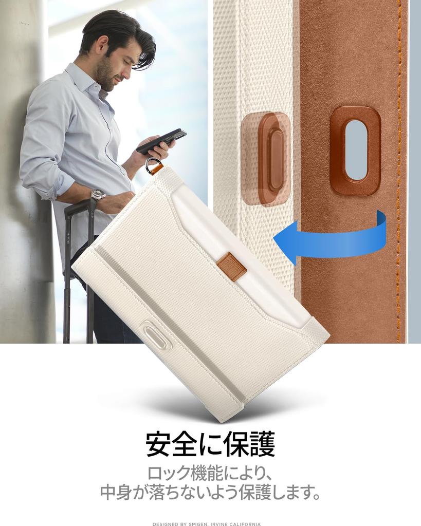 Passport Case Holder Travel Secure for Overseas Premium PU Leather Passport Multifunctional Storage Business Credit Airline AFA08348 [Spigen] Wallet,