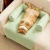 Dog Accessories Breathable Dog Cooling Mat Non-Slip Comfortable Pet Sleeping Pad With Pillow Detachable Cat Cold Bed Mat Bedroom