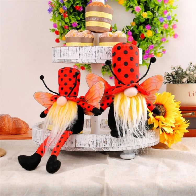 Ladybug Gnome Faceless Doll Decorations Kitchen Tiered Tray Decors for Farmhouses