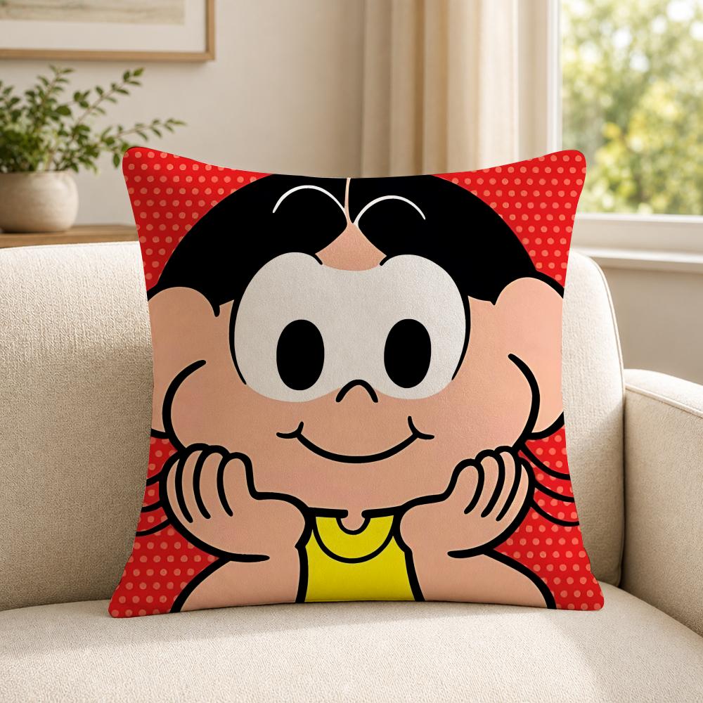 Character MMagali Cartoon Cushion Cover Soft Short Plush SkinFriendly Cushion Case for MultiScene Use