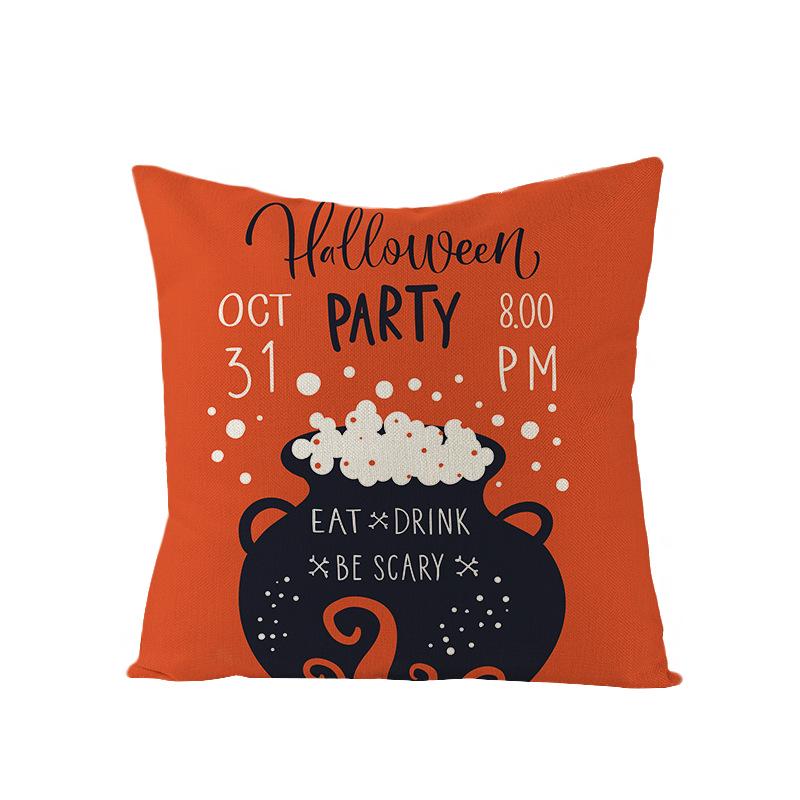 New Home Furnishings Halloween Polyester Pillow Case Home Pumpkin Ghost Fire Cushion Waist Pillow Case