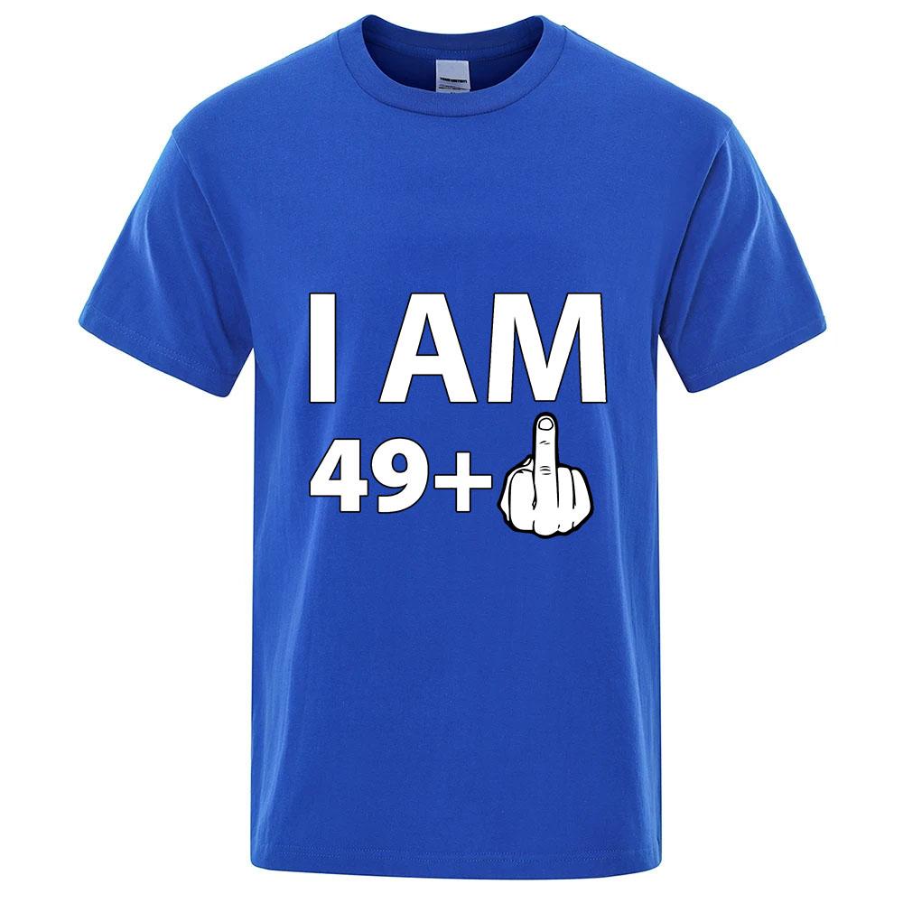 49 1 Plus Middle Finger Fifty Funny 50th Birthday New Unisex Quick Dry Ordinary Thin Short Sleeve Sport Tshirt Breathable Top