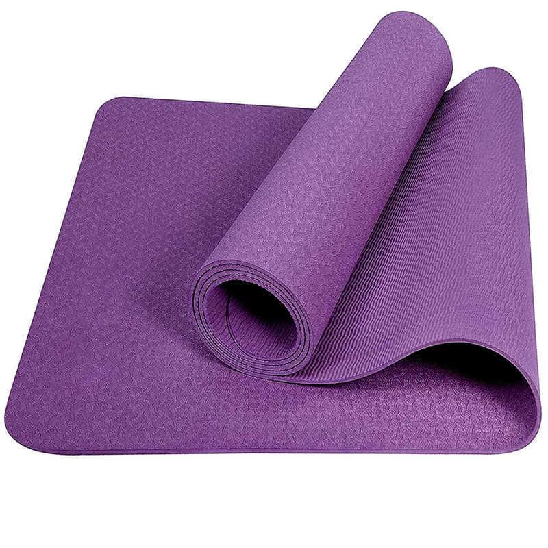 Odorless Non-Slip 6mm TPE Solid Color Yoga Mat for Fitness