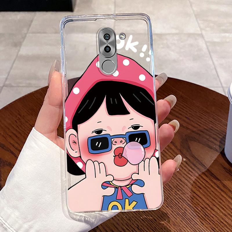 Jelly Casing For Huawei GR5 2017 / Mate 9 Lite / Honor 6X Clear Silicone Soft TPU Back Cover Cute Cat Rabbit Heart Phone Case