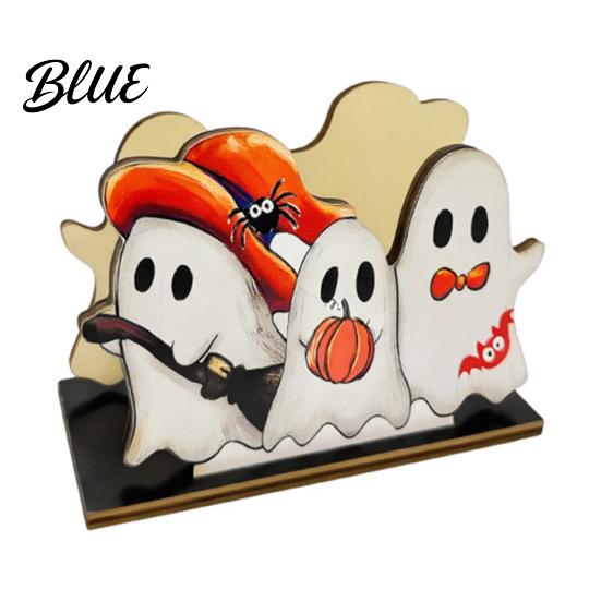 Decorative Napkin Stand Pumpkin Indoor Holder Black Cute Halloween Wooden Cat Mummy Holiday Dining Accessory Desktop Organizer for Party