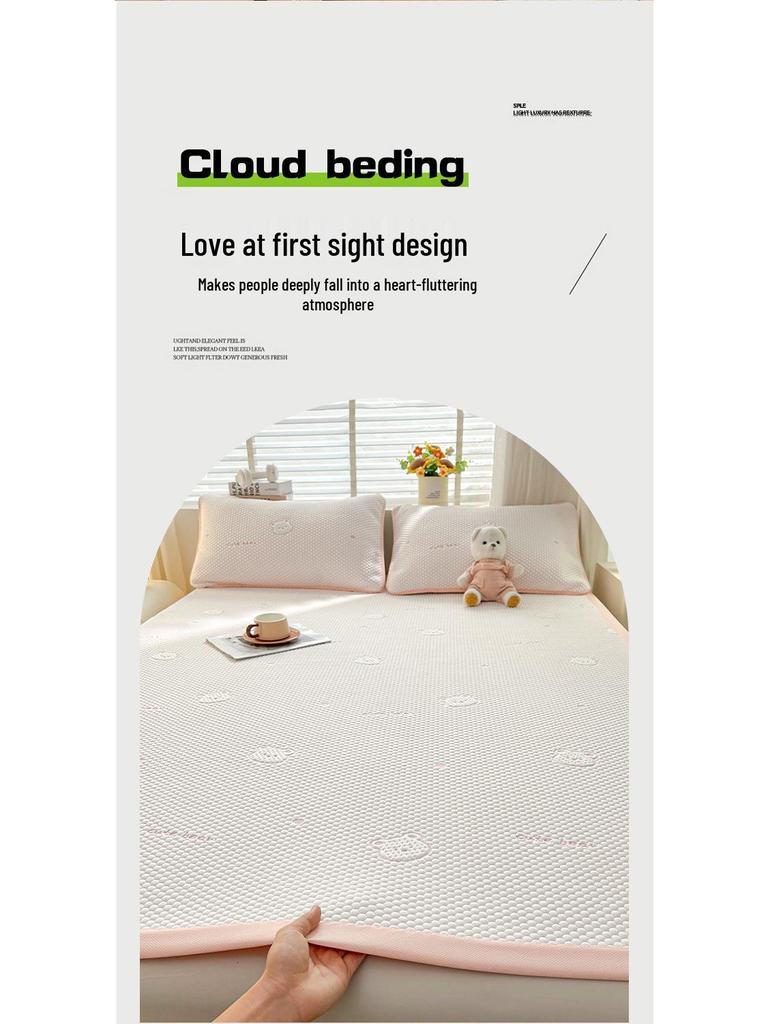 Summer Cool Ice Silk Mattress Topper: Soft, Cooling Bed Sheet for Air Conditioning Comfort