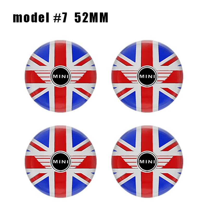 4PC 52mm Epoxy Car Styling Wheel Center Hub Caps Emblem Badge Stickers For MINI COOPER One S JCW R50 R53 F55 F56 R57 R58 R59 R60
