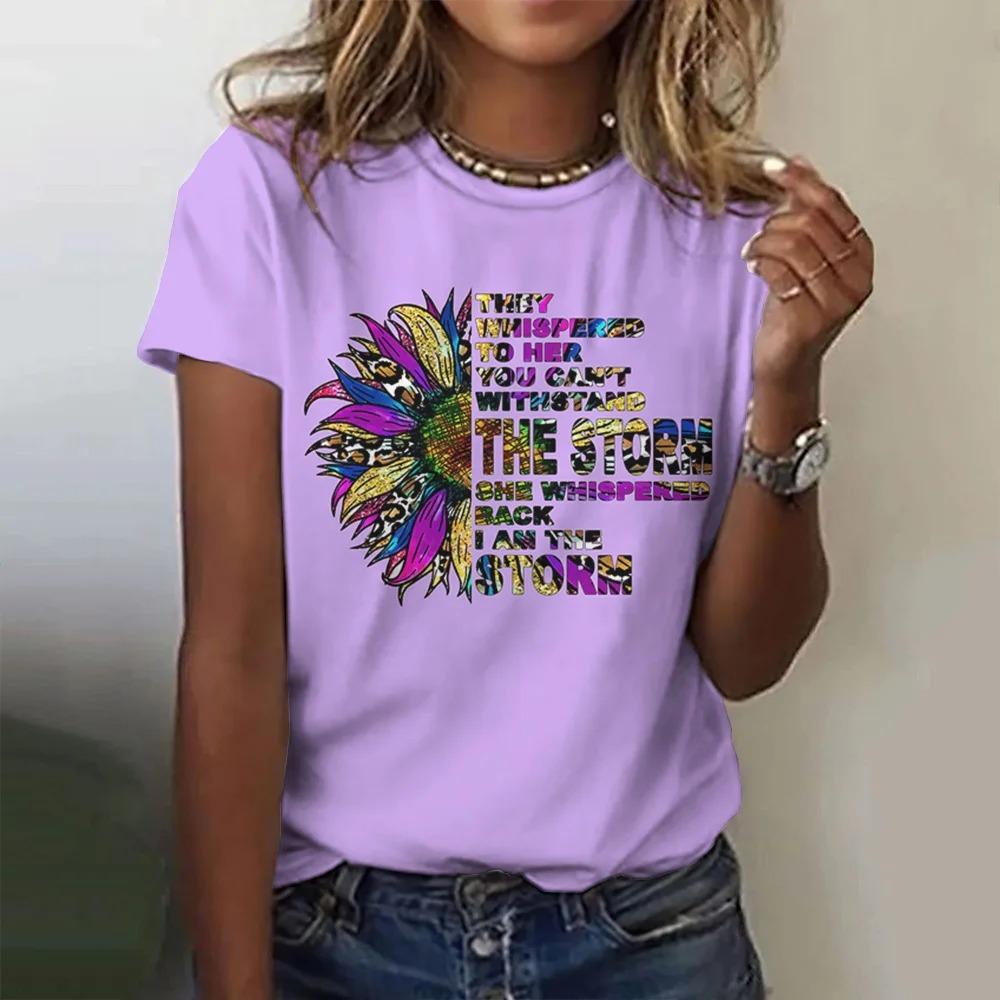 Mode 3D Kärlekstryck T-shirt För Kvinnor Roligt Blommönster Kortärmad Tjej Tee Sommar Casual O-hals T-shirts Damkläder