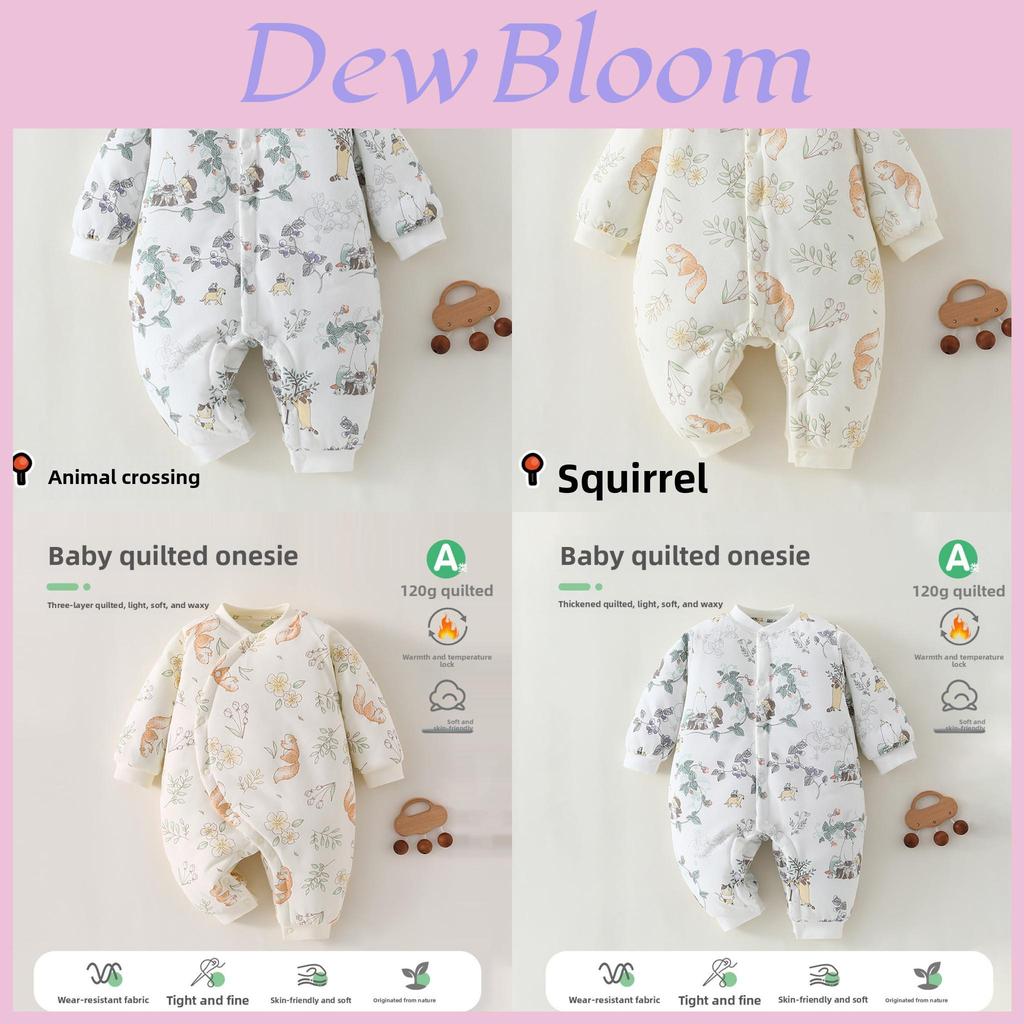 Baby Winter Cotton Romper With Thickened Insulated Fabric For Newborn Boys Girls