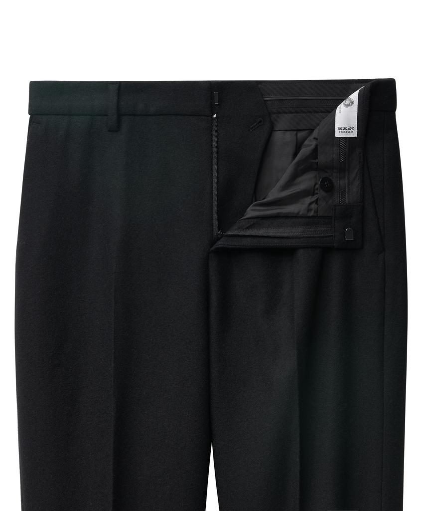 MUSINSA STANDARD Wool Flannel Wide Slacks [Black]