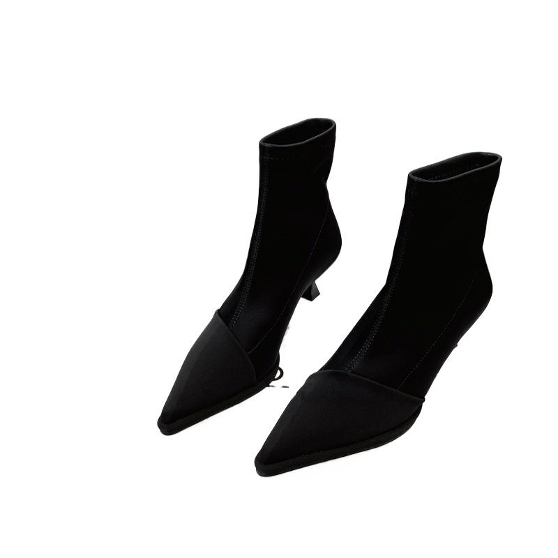 Hot Sale Ladies Shoes Ankle Women's Boots Elegant Modern Boots Women Pointed Toe Thin Heels Slip On Outdoor Shoes Women