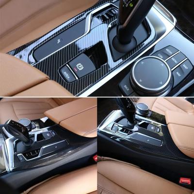 Carbon Fiber Style ABS Plastic Car Center Console Gear Shift Panel Cover Trim for BMW 5 Series G30 2017-2018 Car