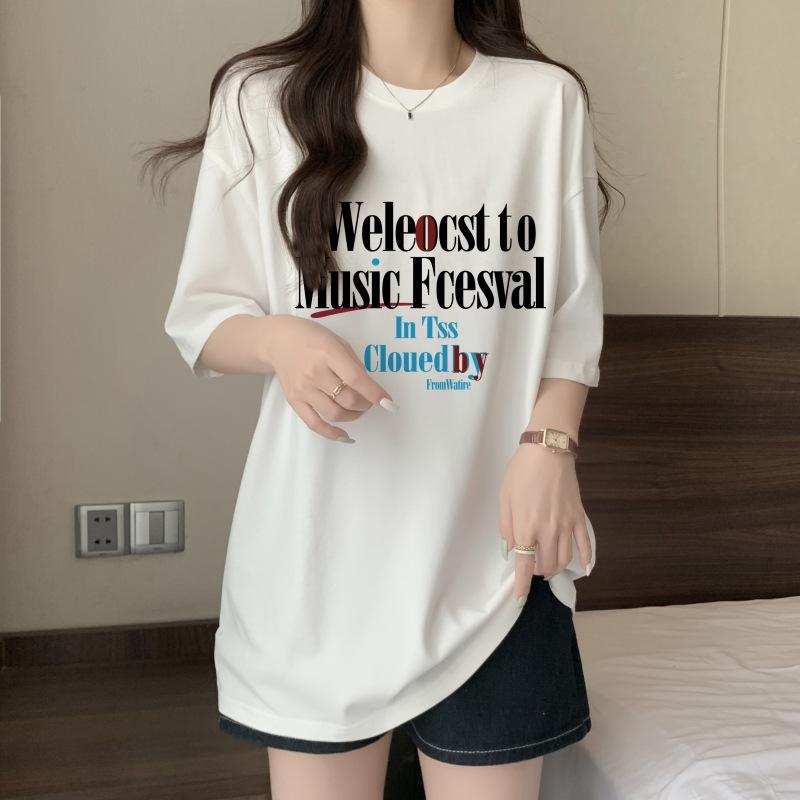 

[Special bag collar] Pure cotton shoulder ramp combed tight race short-sleeved t-shirt women XXXXL білий