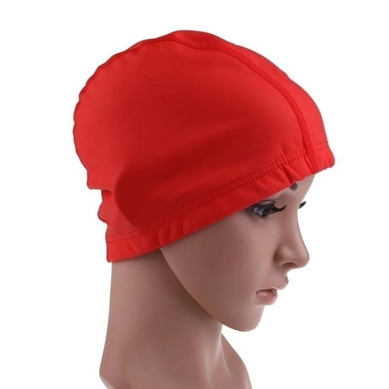 1 Pcs Adult Swimming Cap Elastic Solid Color Unisex Swimming Cap Stretch Waterproof Protect Ear Hat For Swimming Women And Men