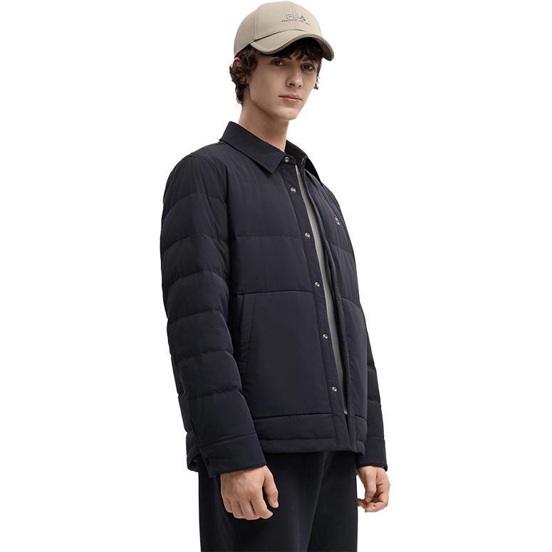 Fila Heritage Warm Fashion Simple Casual Comfortable Versatile Thin Down Jacket Men Jacket Legendary-Blue F11M548910FNV