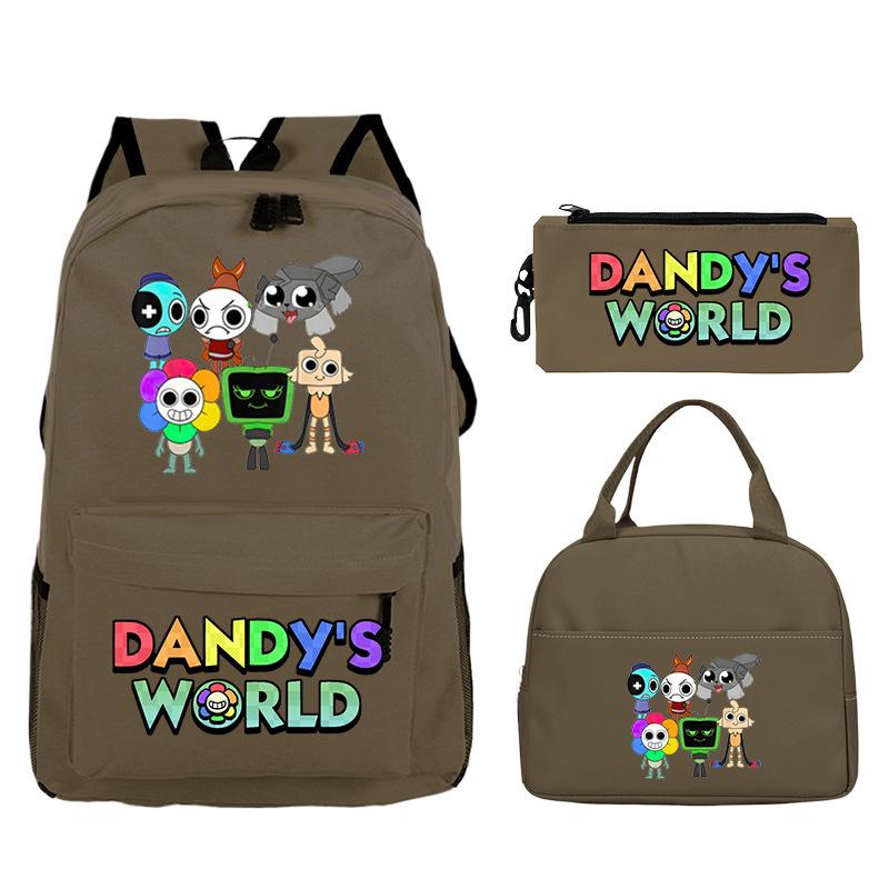 New Dandy's World Game Merchandise Cartoon Printing Student Schoolbag Foreign Trade Pencil Bag Meal Bag Set