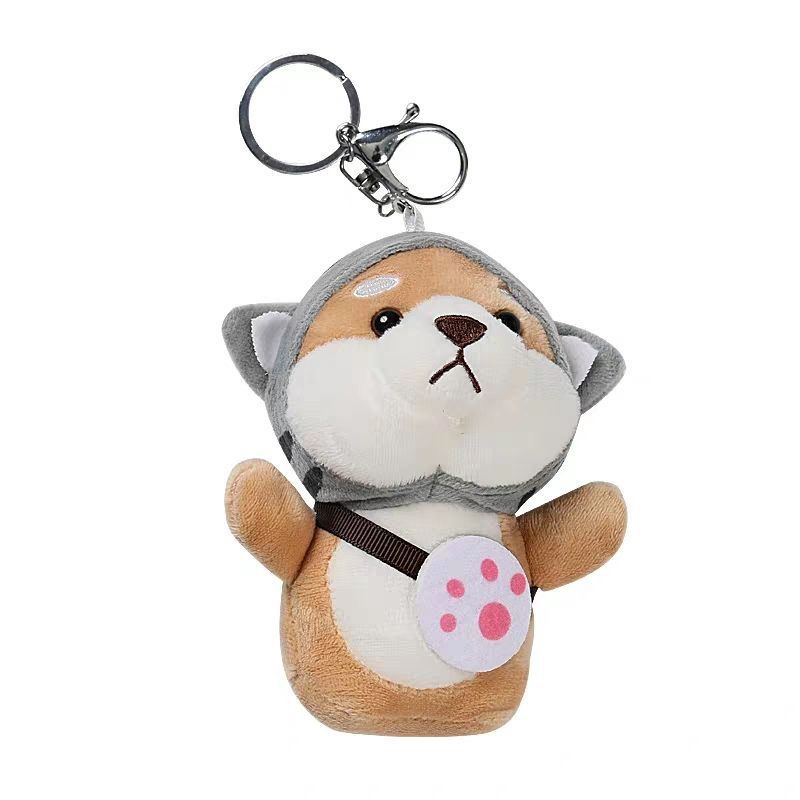 Small Shiba Inu Plush School Bag Pendant Keychain Ins Doll Keychain Backpack Pendant Cute Doll Keychain