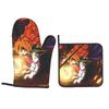 Lina Inverse Dragon Slave Slayers Oven Mitts and Pot Holder Sets of 2 for Baking Kitchen Cooking BBQ Resistant Non-Slip Gloves