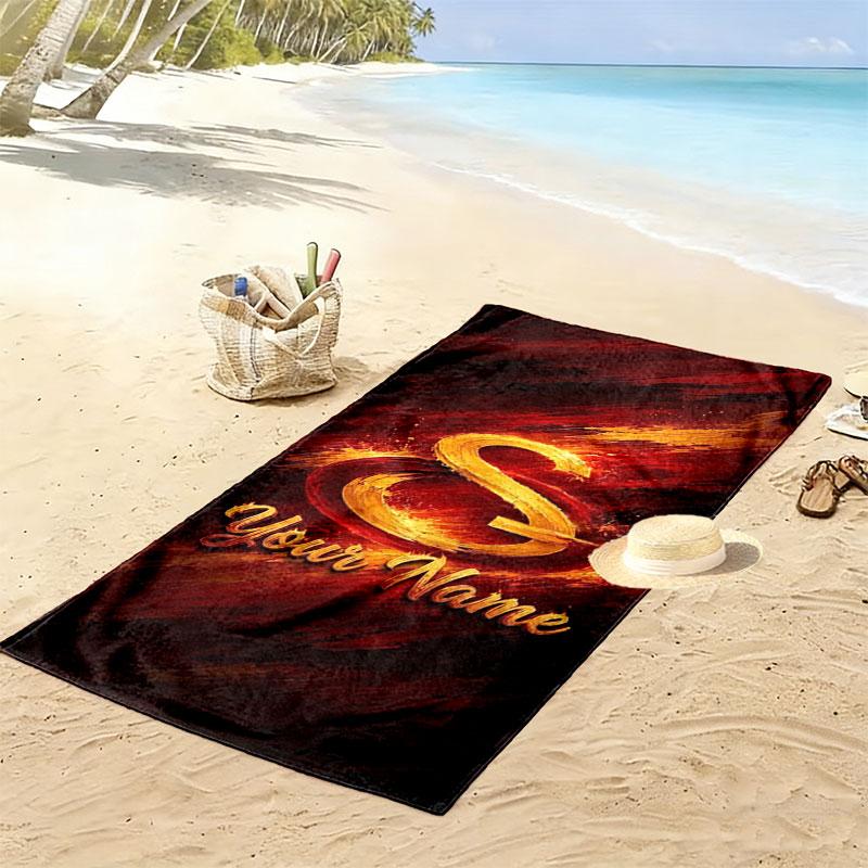 Galatasaray S Custom Name Print Beach Towel, Large Soft Quick Dry Towel for Beach Camping Swimming