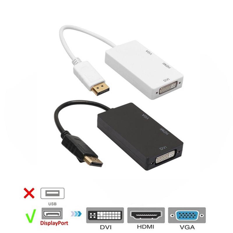 Bolt Mini Thunder Dp To Vga Hdmi Dvi 3in1 Adapter Converter Cable Display Port
