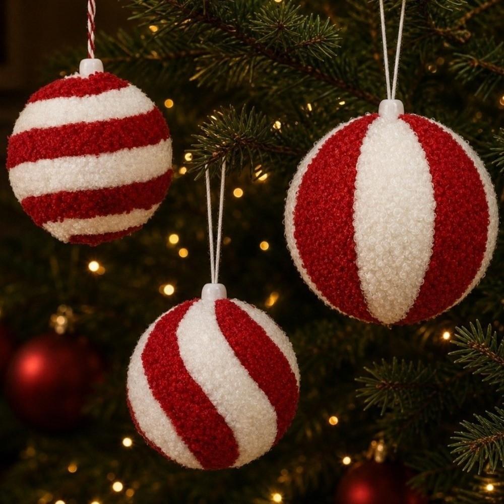 10CM Christmas Tree Decor Plush Surface Hanging Balls Ornament  Holiday Decor