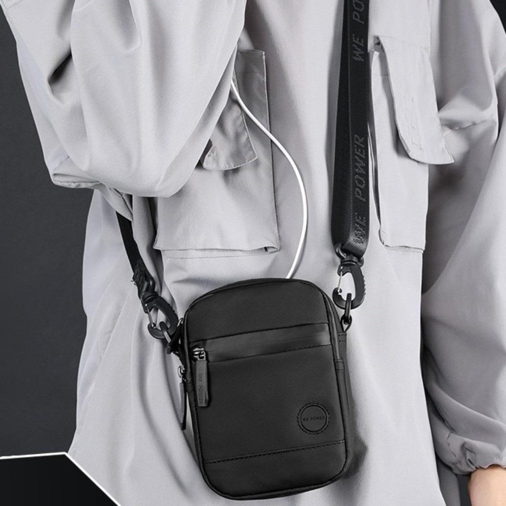 Square Men Crossbody Bag Single Shoulder Nylon Fanny Pack Fashion Men Chest Bag Camping