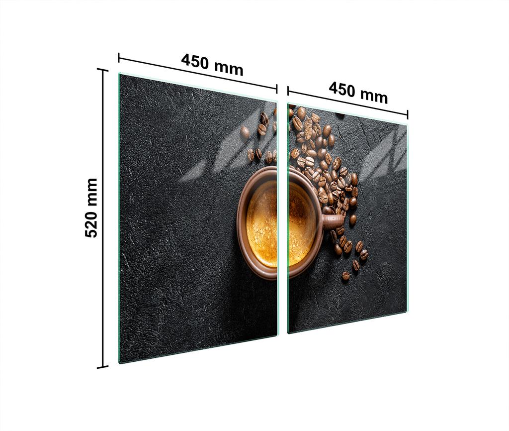 Glass protective plate for the stove 2x45x52 Coffee