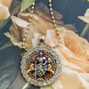 European and American New Knight Round Glass Necklace Pendant