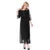Women's Chiffon Round Neck Short Sleeve Ankle-Length Maxi Dress (Model: TH915)