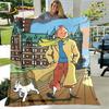 Avventure di Tintin Cartone Animato Morbida Coperta di Peluche, Coperta in Flanella Coperta da Divano per Soggiorno Camera da Letto Letto Divano Coperta da Picnic bambini