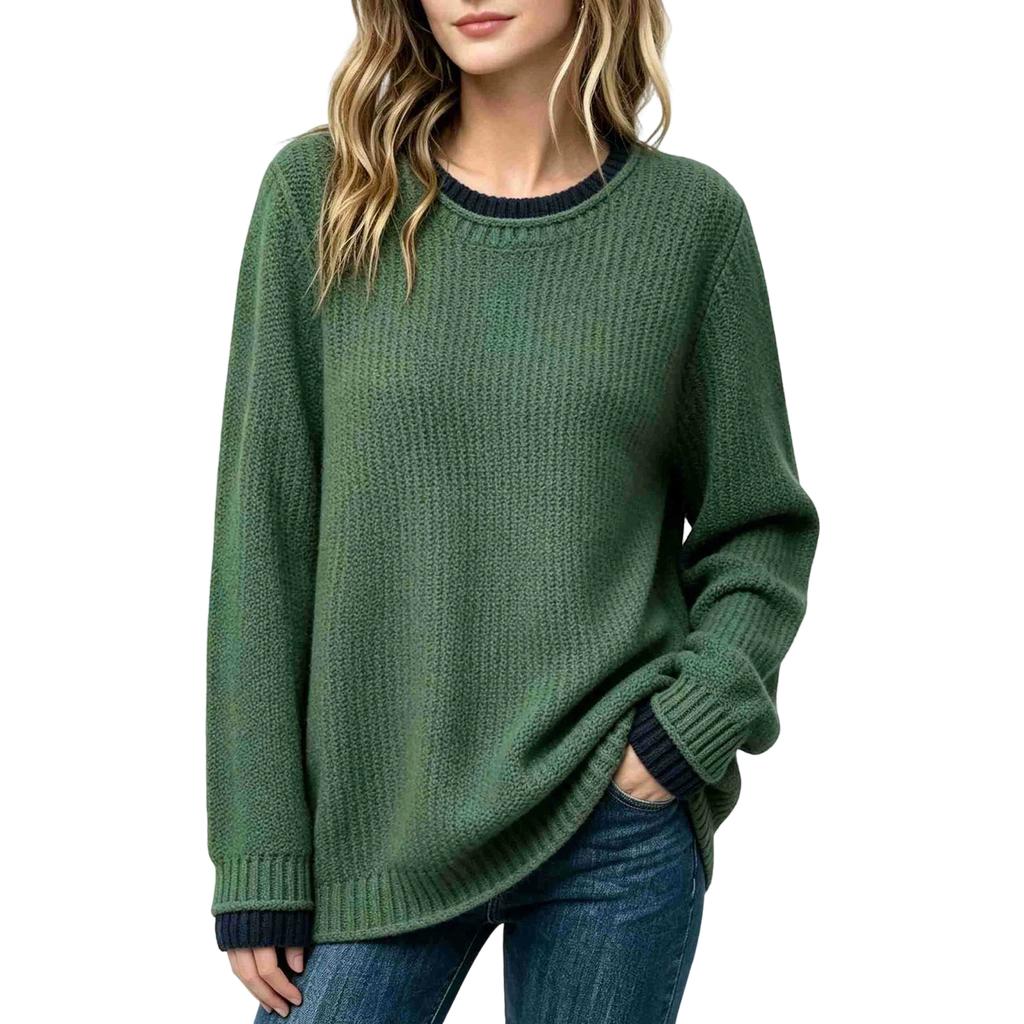 Women's Long Sleeve Neck Pullover Top