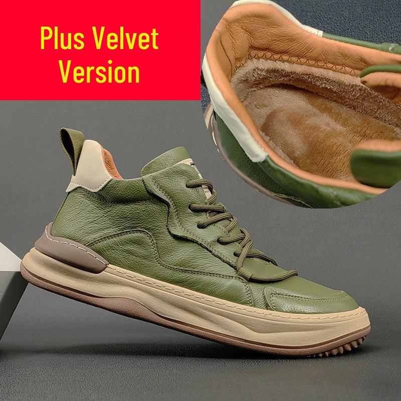 

Чоловічі кросівки з високим верхом з натуральної шкіри з теплою флісовою підкладкою для осені/зими 44