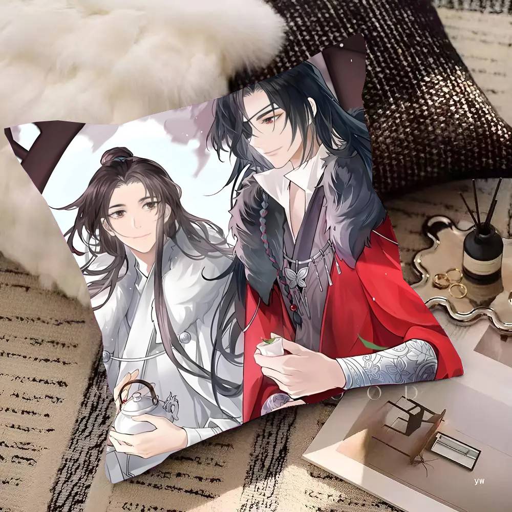 Heavenly Officials Blessing Animation Pillow Case Fashion Square Pillowcase Bedroom Sofa Room Ins Decoration Leisure
