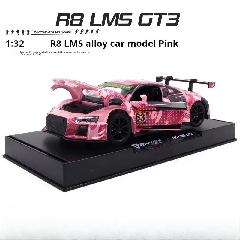 1/32 Scale Sport R8 LMS CUP Alloy Metal Vehicles Die Cast Toy Vehicles Sound and Light Collection Childrens Birthday Toy Gifts