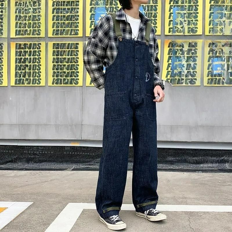 Retro Casual Overalls Men's Loose Casual Trend Spring and Autumn Men's Casual Trousers Tide Brand Wide-leg Pants Men