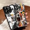 Bleach Anime Ichigo Kenpachi Plating Phone Case For Iphone 16 17 Pro Max Air 16E 14 15 Plus 12 13 Mini Anti-Fall Airabag Cover