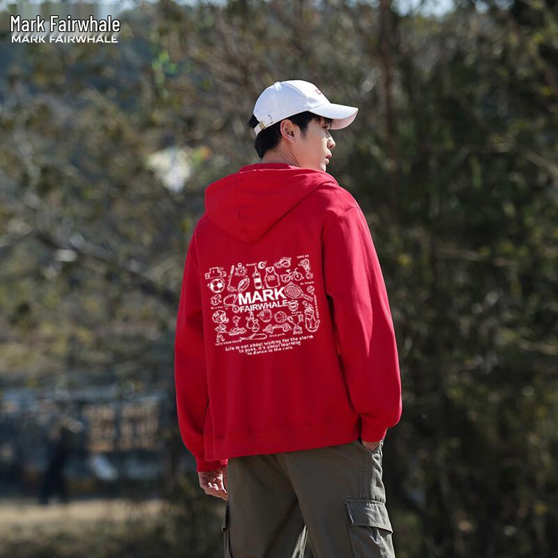 MARK FAIRWHALE Unisex Cotton Hooded Zip-Up Sweatshirt