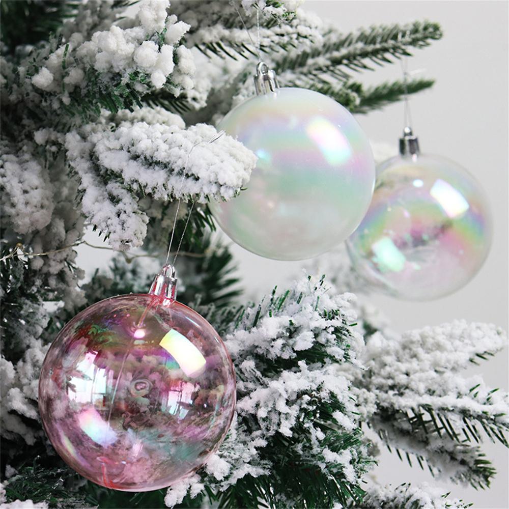 4/5/6cm Colorful Ball Decoration Christmas Tree Hanging Pendant Birthday Party Wedding Transparent Ball Bubble Decor