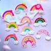 10 Stück Neue Niedliche Transparente Cartoon Regenbogen Serie PVC Flexibler Kleber Flache Rückseite DIY Scrapbook Verzierung Handy Basteldekoration