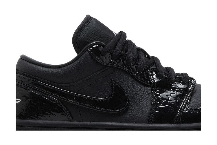 Women's Sneakers Jordan 1 Low SE Patent Elephant Black (Women's) Black/Black-White-Metallic Silver