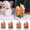 Winter Snow LED Lighted Houses Luminous Village Christmas Figurine  Desktop Collectible